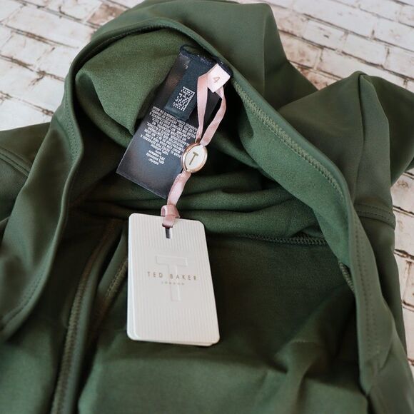 Ted Baker Pikaa Khaki Green Halter Swimsuit Size 10 New - Picture 8 of 11